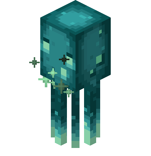 Image d'un Poulpe Luisant dans le jeu Minecraft